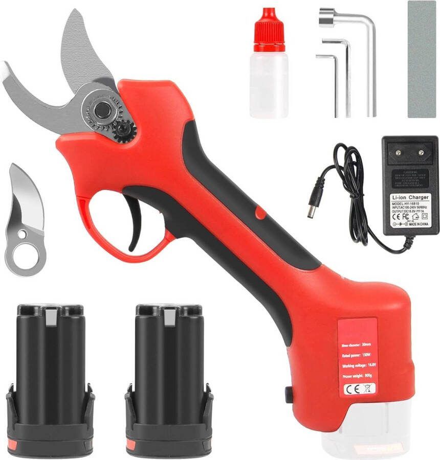 Elektrische snoeischaar Met 2 accu's Accu snoeischaar Elektrische snoeischaar met accu takkenschaar Must have voor in de tuin!