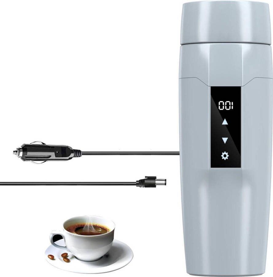 Elektrische verwarming waterkoker temperatuurregeling instelbaar mini draagbare waterbeker anti-lek snelle verwarming isolatiebeker automatische 12 V 40 ~ 100 °C 80 W
