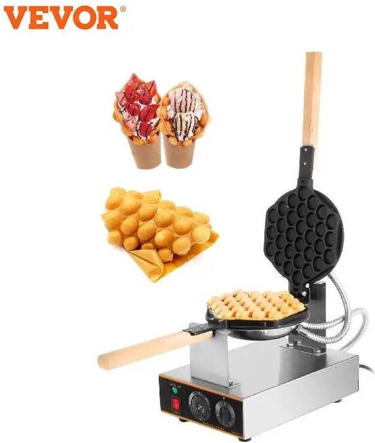 One Stop Shop Elektrische Wafelijzer Machine Wafelmaker Poffertjespan Poffertjesmaker Bubble Wafelijzer – Roestvrijstaal Wafel Bakken Machine 1400W – 6 KG