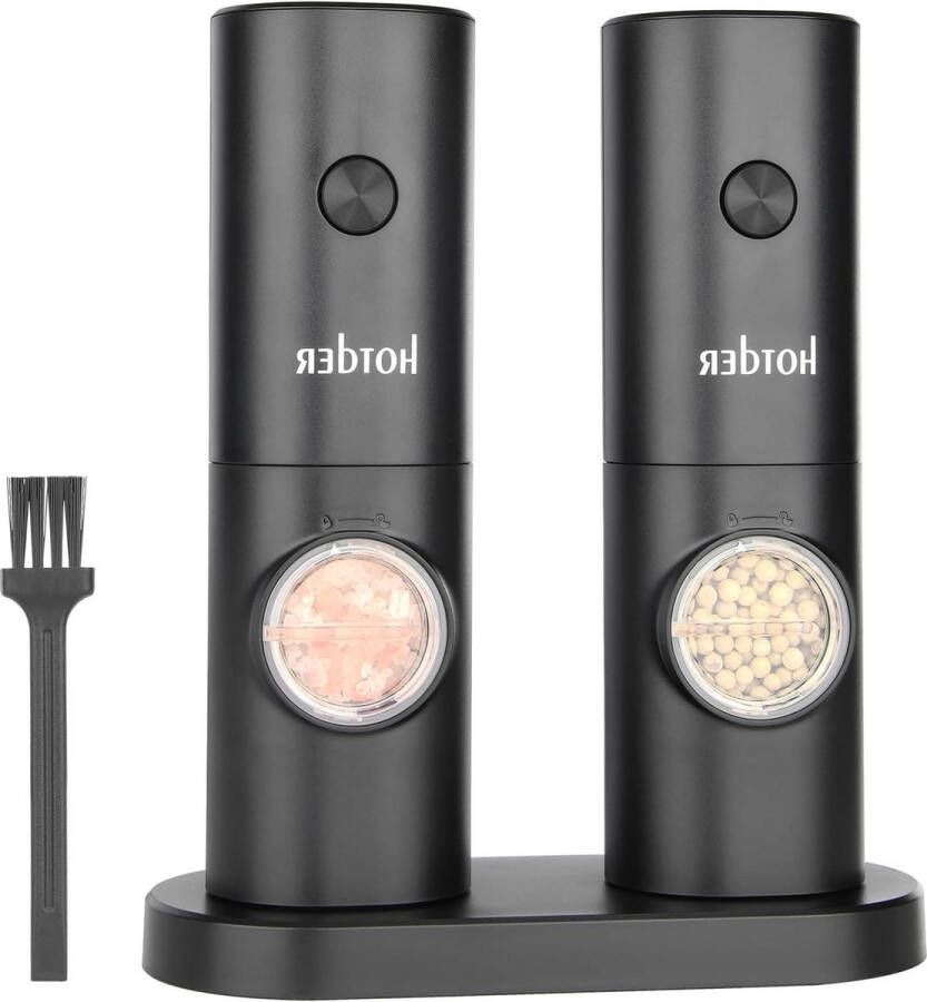 Elektrische Zout- en Pepermolens Set van 2 Op Batterijen Met LED Licht Instelbare Grofheid Voor Keuken en Barbecue Zout en pepermolen