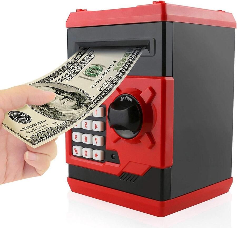 Elektronisch Spaarvarken Pinautomaat Met Wachtwoord Geldbank Kluis Spaarpot Spraakprompt Cartoon Panda Geld Spaarpot Voor Kinderen Zwart