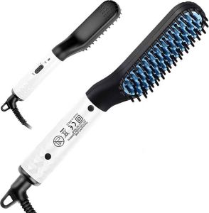 Elektronische Baard & Hoofd Kam Borstel Baardkam Baardstyler Baardstijler Baardverzorging Baardborstel Stijltang Baardstyling Baardgroei Geschenk Voor Mannen Grooming Elektronische Baardborstel Wit
