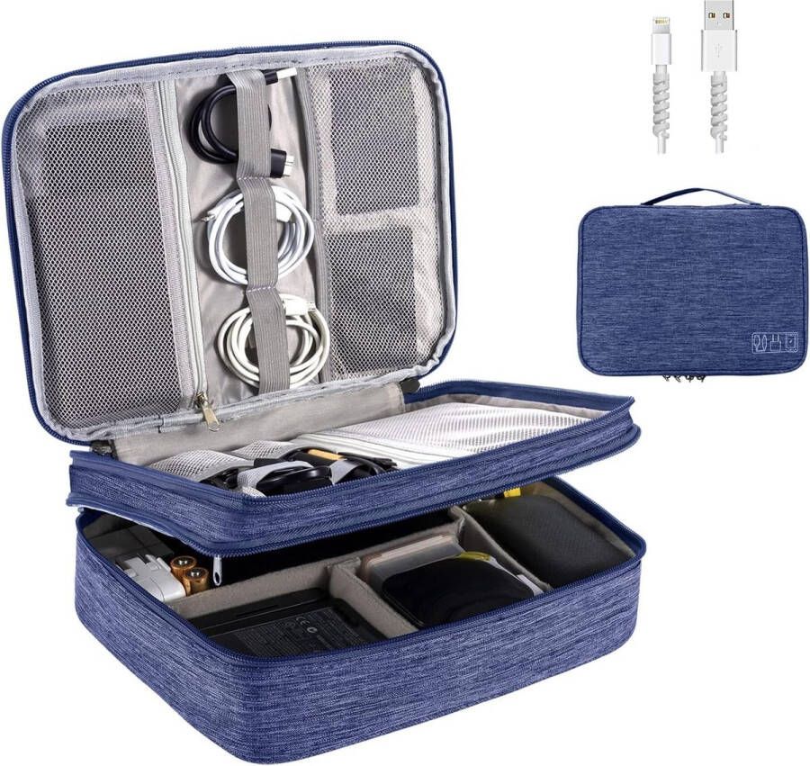 Elektronische tas Multifunctionele draagbare waterdichte tablet Externe harde schijf Oplaadkabel Artikelen Kindle-adapter Geheugenkaart USB-kabel (2 lagen 3 lagen