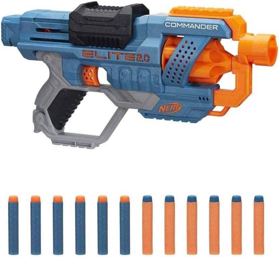Elite 2.0 Commander RD-6-blaster 12 officiële Nerf-darts draaiende trommel met 6 darts ingebouwde aanpassingsmogelijkheden