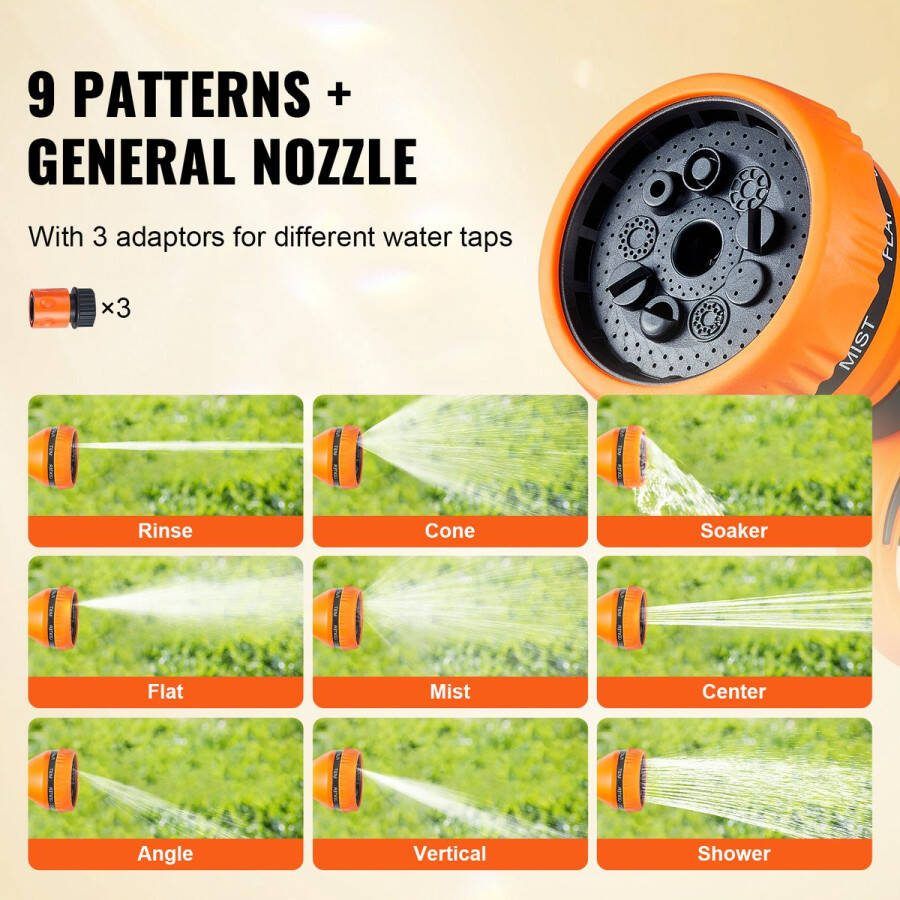 EliteNest Intrekbare Tuinslanghaspel 180° Draaibaar Automatisch Oprolsysteem Inclusief 9-standen Sproeikop 35m x 12mm Slang Wandmontage Weerbestendig Vergrendelingssysteem CE GS-gecertificeerd 20 m
