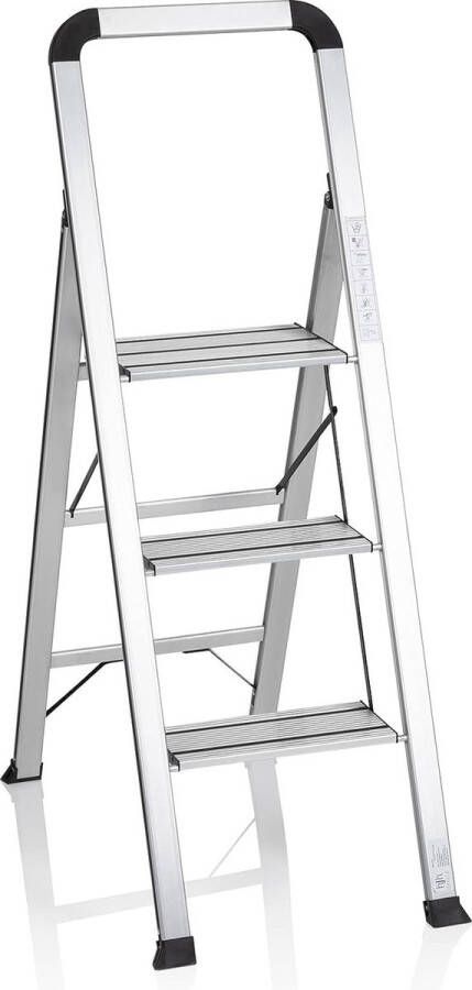 Elysium Huishoudtrap 3 Treden Keukentrap 3 Treden Trapladder Met 3 Treden Aluminium