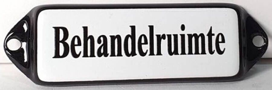 Emaille deurbordje wandbord Behandelruimte 10 x 3 cm model oor