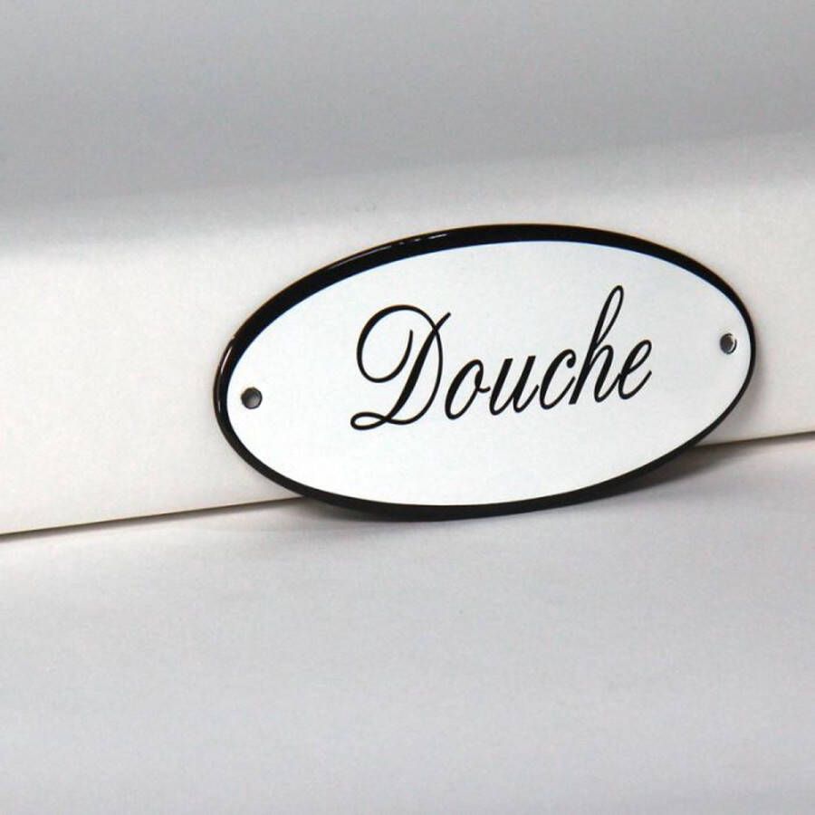 Emaille deurbordje wandbord Douche 10 x 5 cm Ovaal