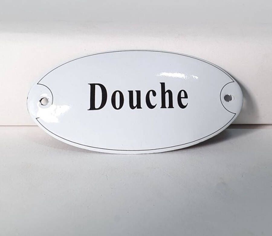 Emaille deurbordje wandbord Douche 10 x 5 cm Ovaal NS-10