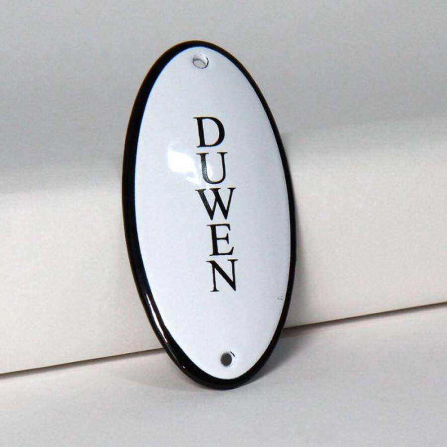 Emaille deurbordje wandbord Duwen 10 x 5 cm Ovaal