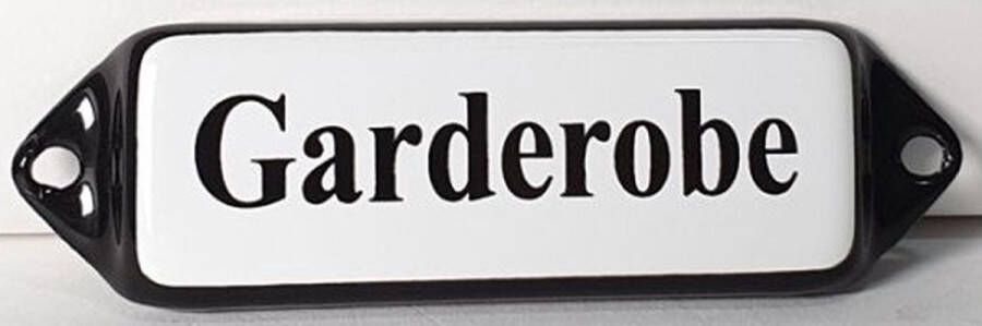 Emaille deurbordje wandbord Garderobe 10 x 3 cm model oor