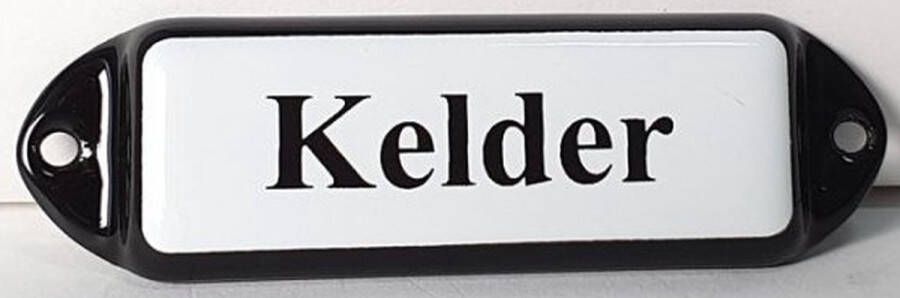 Emaille deurbordje wandbord Kelder 10 x 3 cm model oor