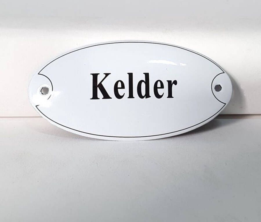 Emaille deurbordje wandbord Kelder 10 x 5 cm Ovaal NS-10