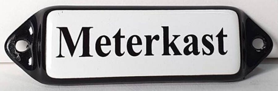 Emaille deurbordje wandbord Meterkast 10 x 3 cm model oor