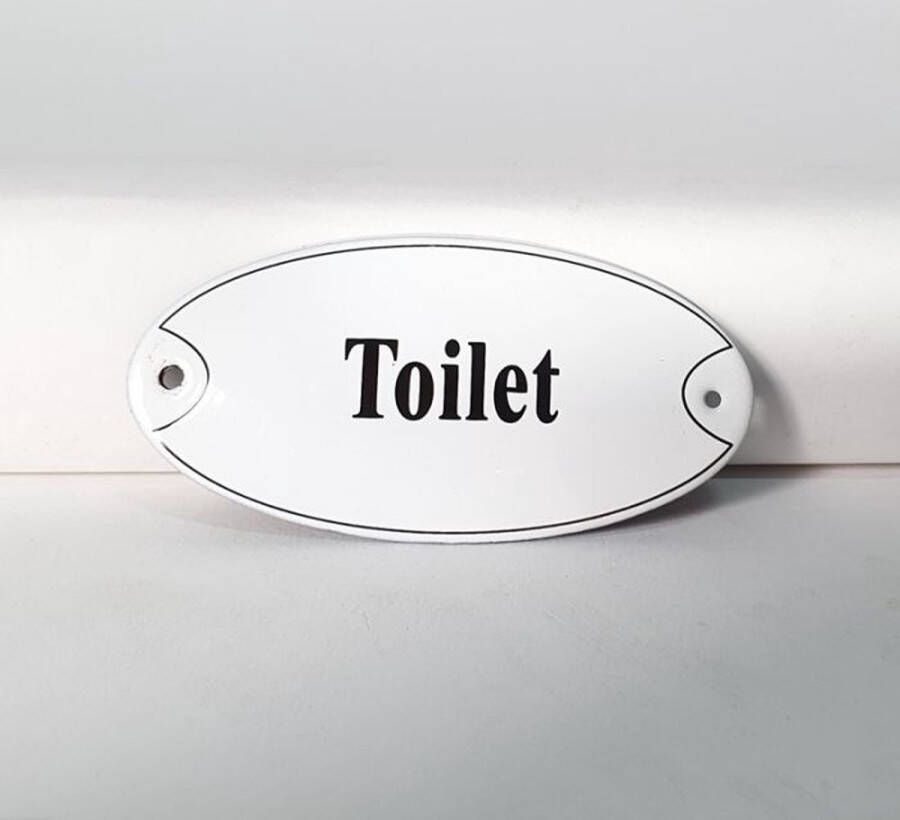 Emaille deurbordje wandbord Toilet 10 x 5 cm Ovaal NS-10