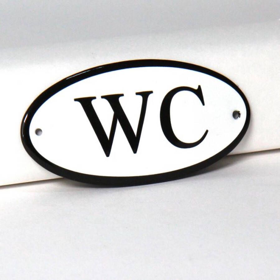 Emaille deurbordje wandbord WC 10 x 5 cm Ovaal