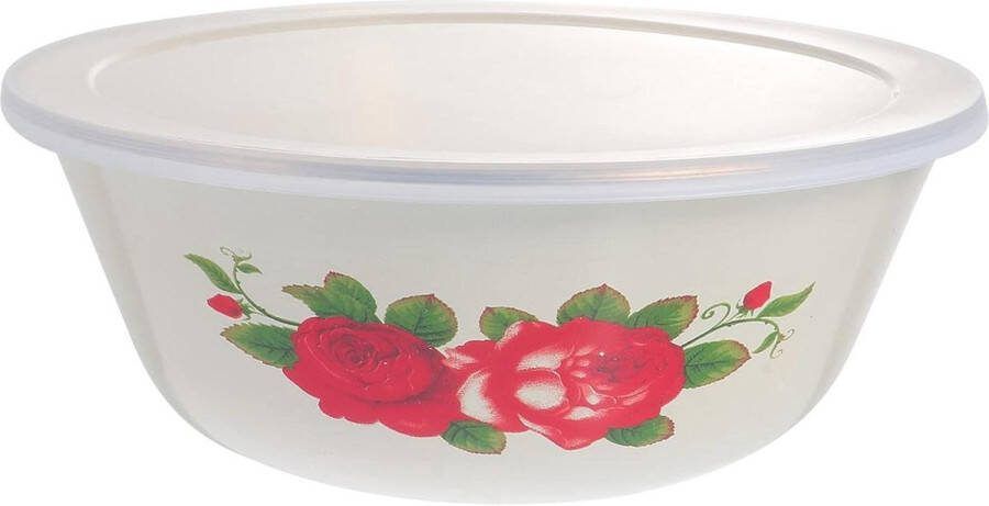Emaille Kom Afsluitbare IJzeren Keramische Portie Wastafel Ronde Tureen Pot Mengschaal Saladekom Keuken en Restaurant 20cm