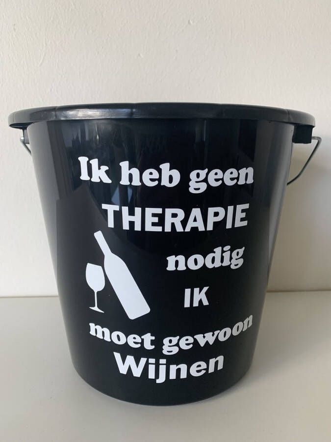 Merkloos Sans marque Emmer: Ik heb geen therapie nodig ik moet gewoon wijnen. Huishoudemmer zwart 5 liter. verjaardag Moederdag of feestje.