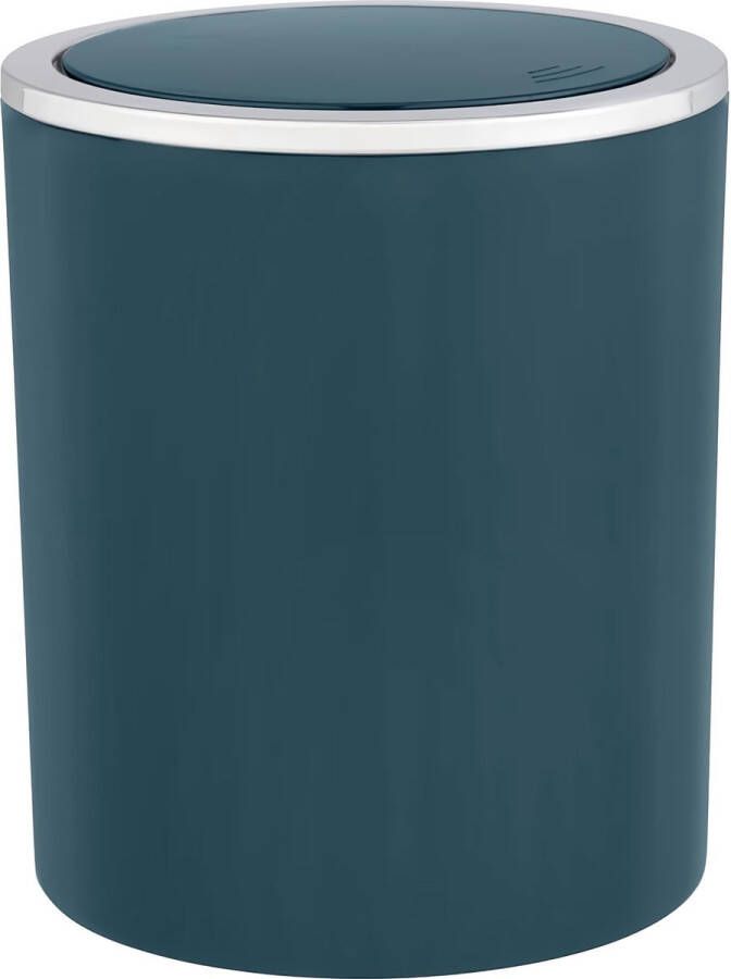 Emmer Inca inhoud 2 liter afvalemmer voor gastentoilet vuilnisbak met klapdeksel voor op de badkamer kleine afvalemmer van kunststof BPA-vrij Ø 14 × 16 8 cm donkergroen