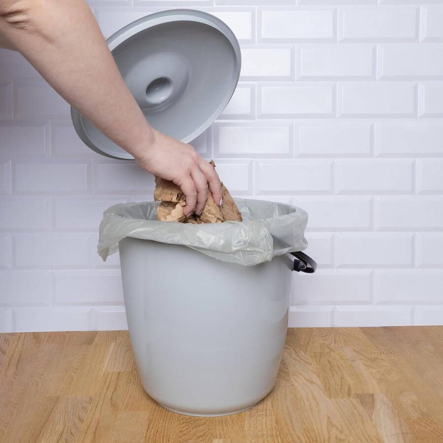 Emmer met deksel 15 L Kunststof emmer Stabiel Huishoudemmer van kunststof 15 liter Kunststof emmer 15 L Wateremmer met ergonomisch handvat