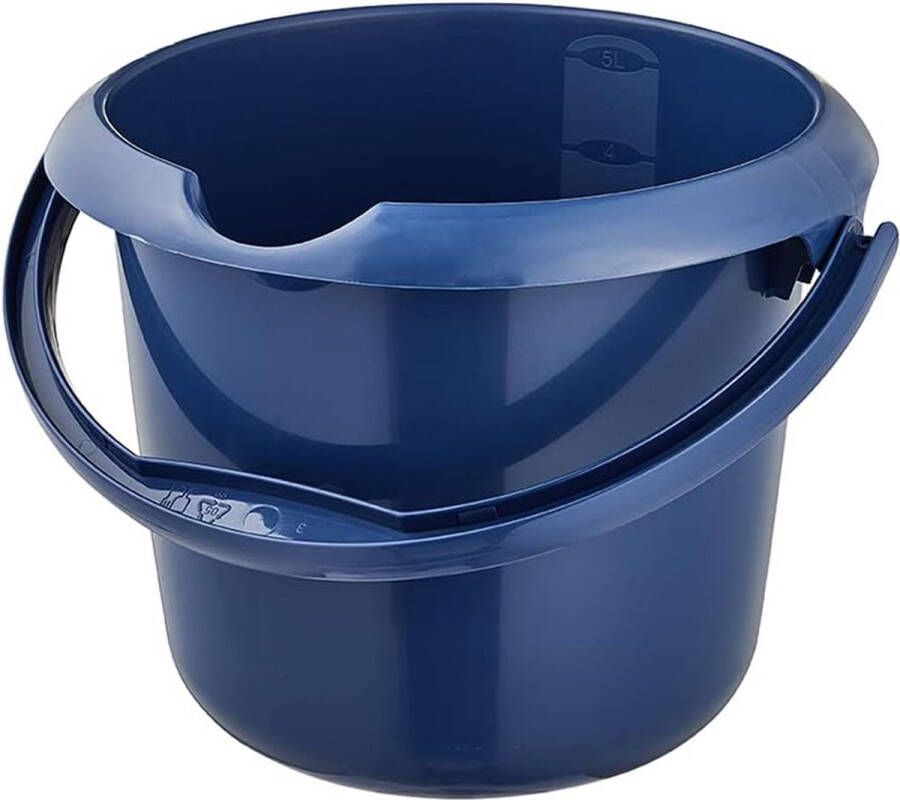 Emmer met geïntegreerde meetschaal en ergonomische handgreep 5 l eco-blauw