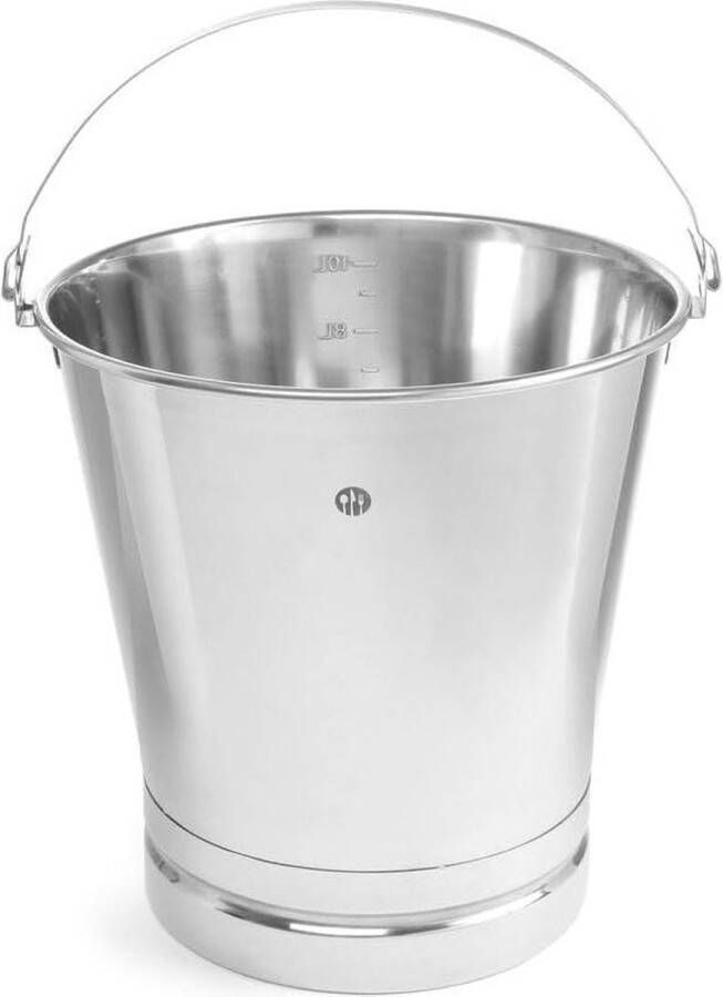 Emmer met versterkte voet Lichtgrijs 10 liter ø280x(H)270 mm stevig en duurzaam