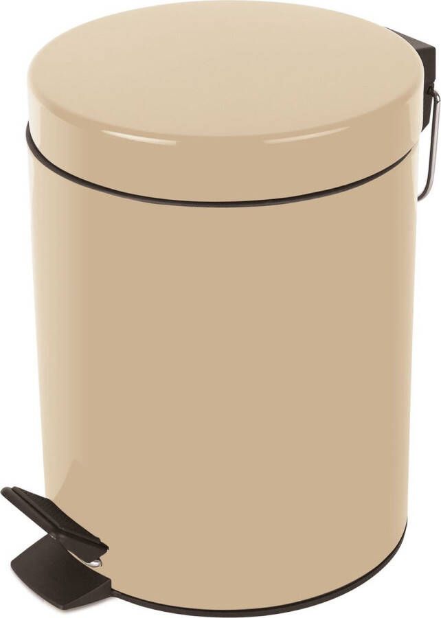 Emmer Sydney Beige vuilnisemmer pedaalemmer afvalemmer 3 liter met uitneembare binnenemmer