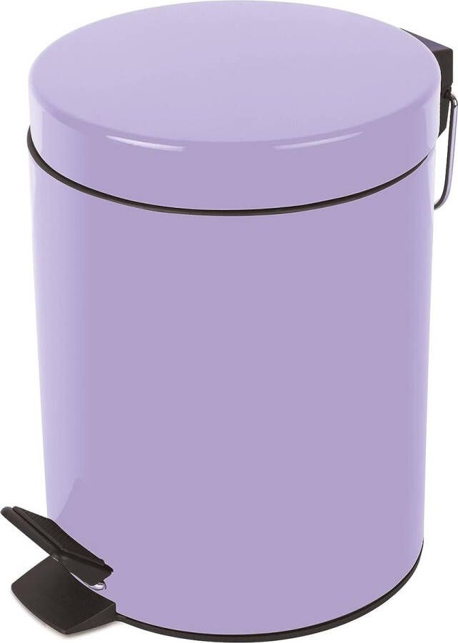 Emmer Sydney Lavendele paarse prullenbak pedaalemmer afvalemmer 3 liter met uitneembare binnenemmer