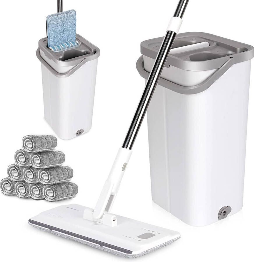 Emmer vloerwisser poetsemmer \ Dweilmop set cleaning bucket with mop head