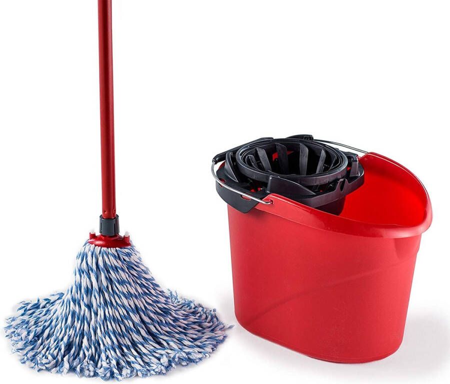 Emmer vloerwisser poetsemmer \ Dweilmop set cleaning bucket with mop head