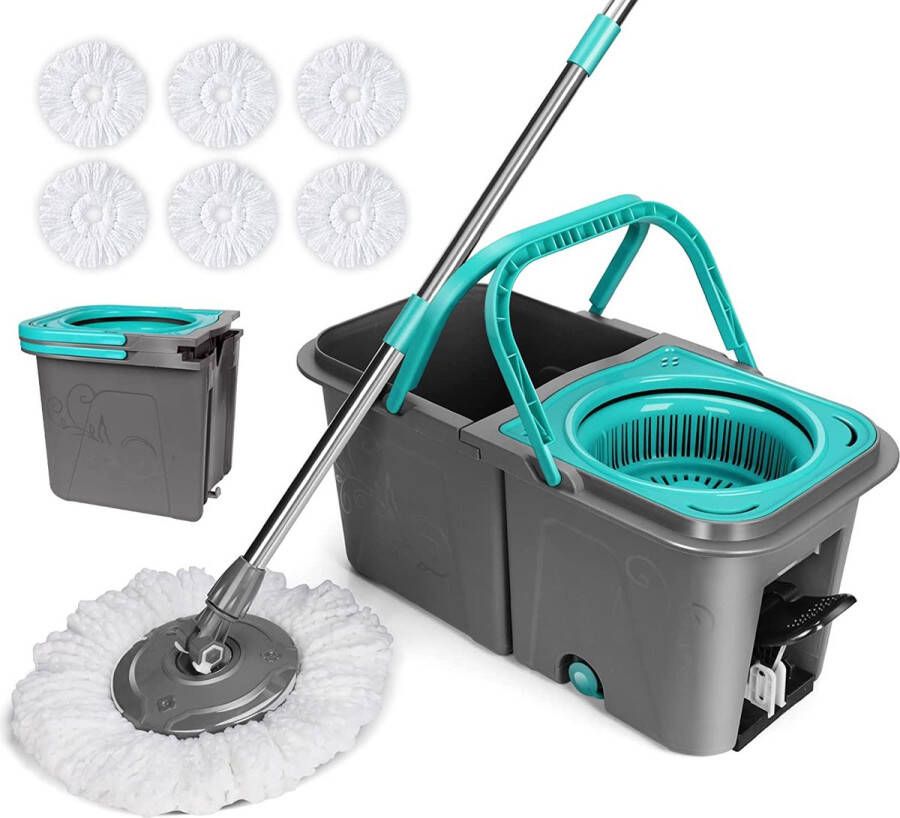 Emmer vloerwisser poetsemmer \ Dweilmop set cleaning bucket with mop head