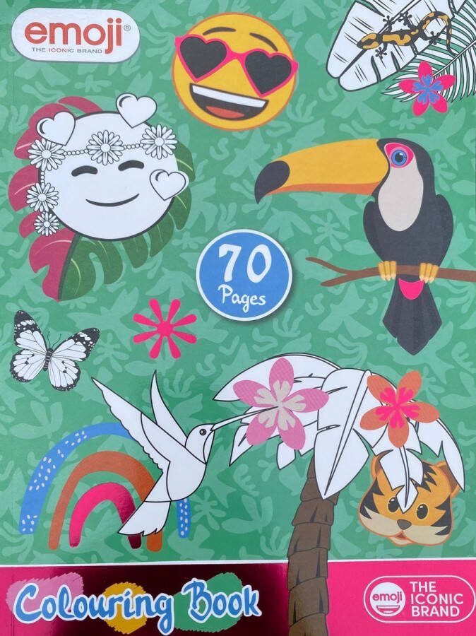 Emoji Kleurboek toekan wilde dieren 70 pagina's mega colour fun colouring book