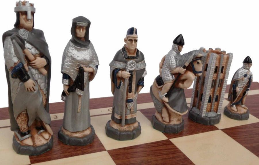 Chess.shop England schaakset Opklapbaar Decoratieve Schaakbord met Schaakstukken Koning 135mm Schaakbord 600x300