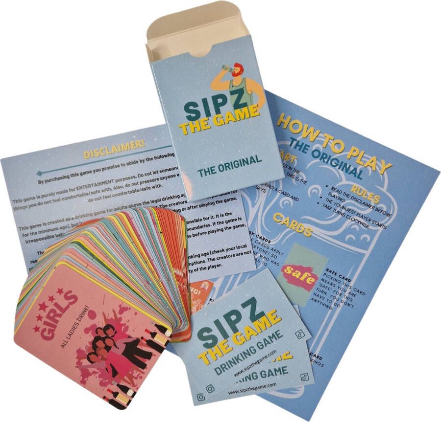 English edition Sipz the Game The Original The drinking game for you and your friends! Party game 50+ exciting cards