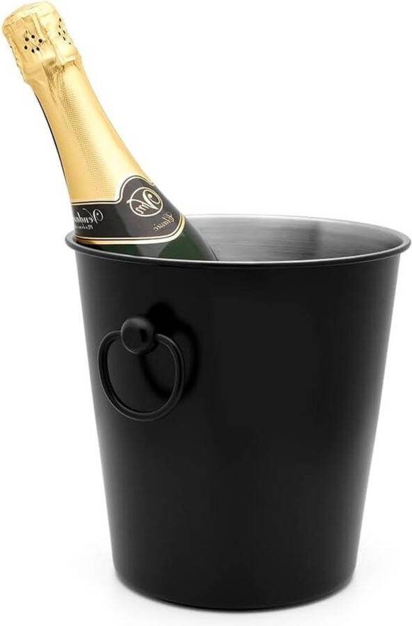 Enkelwandige zwarte champagnekoeler Luxe design voor feestjes and evenementen