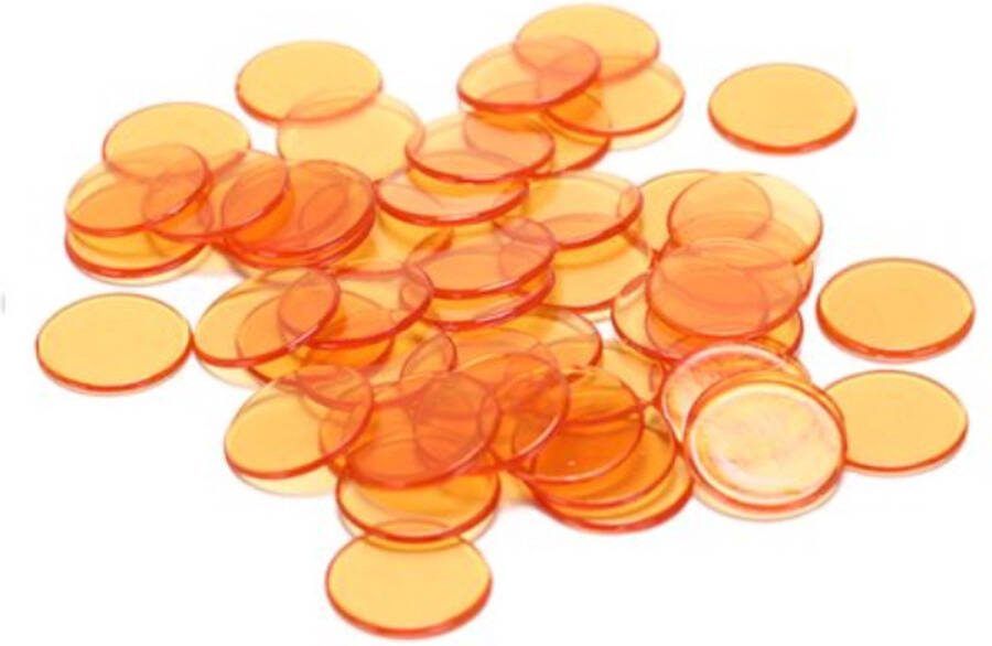 EPIN | Bingo Fiches Transparant | Bingofiches ORANJE | 50 Stuks