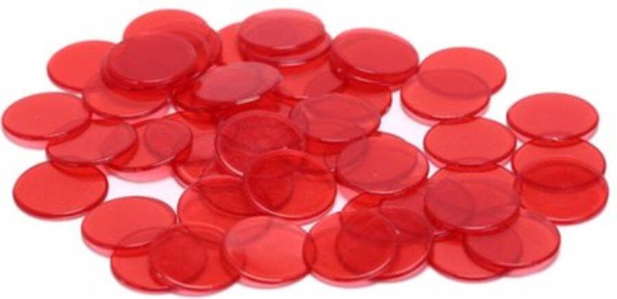EPIN | Bingo Fiches Transparant | Bingofiches ROOD | 50 Stuks