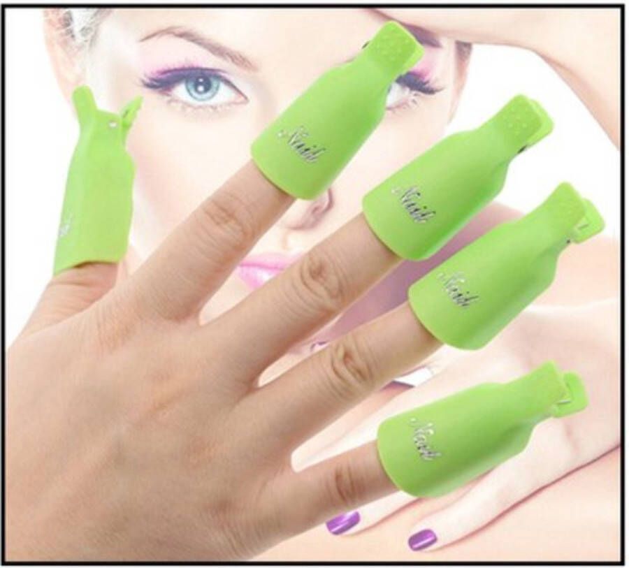 EPIN | Nagellak Remover Clips | Nagelclips | 10 Stuks | GROEN