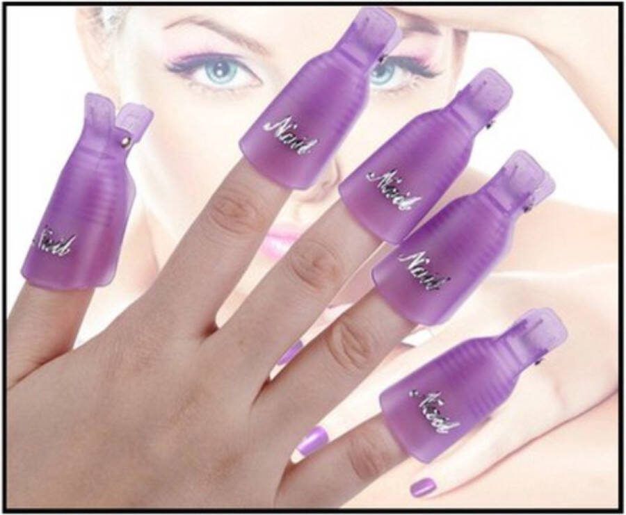 EPIN Nagellak Remover Clips Nagelclips 10 Stuks Paarse Vrijdag