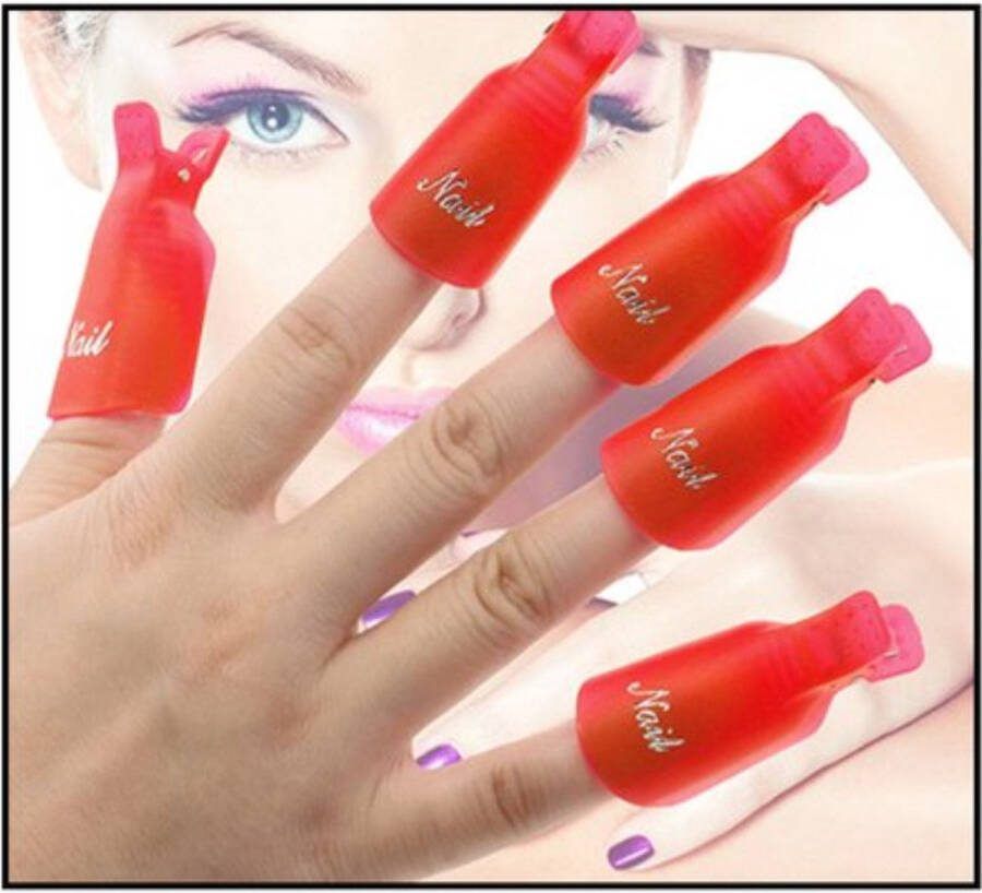 EPIN Nagellak Remover Clips Nagelclips 10 Stuks Lipstick Red