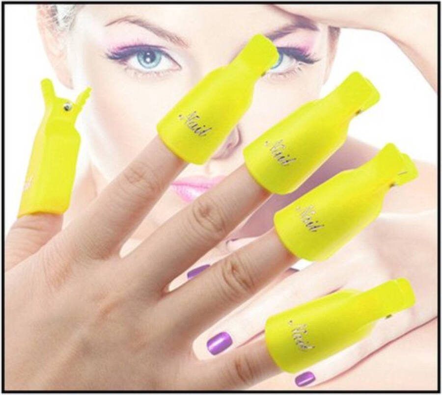 EPIN Nagellak Remover Clips Nagelclips 10 Stuks Sunny Yellow
