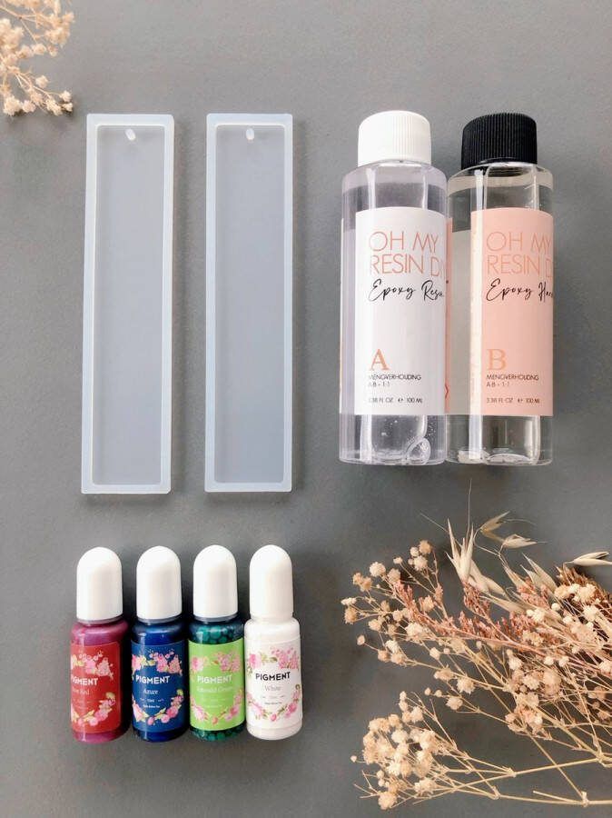 Epoxy Resin Giethars Starterspakket Boekenleggers en pigmenten inclusief giethars
