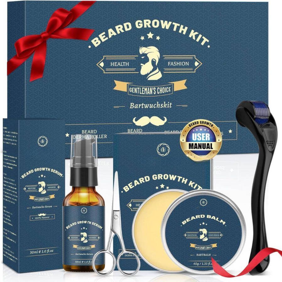 Equivera Baardgroei Kit Baardroller Baardgroei Olie Dermaroller Baardgroei Stimuleren