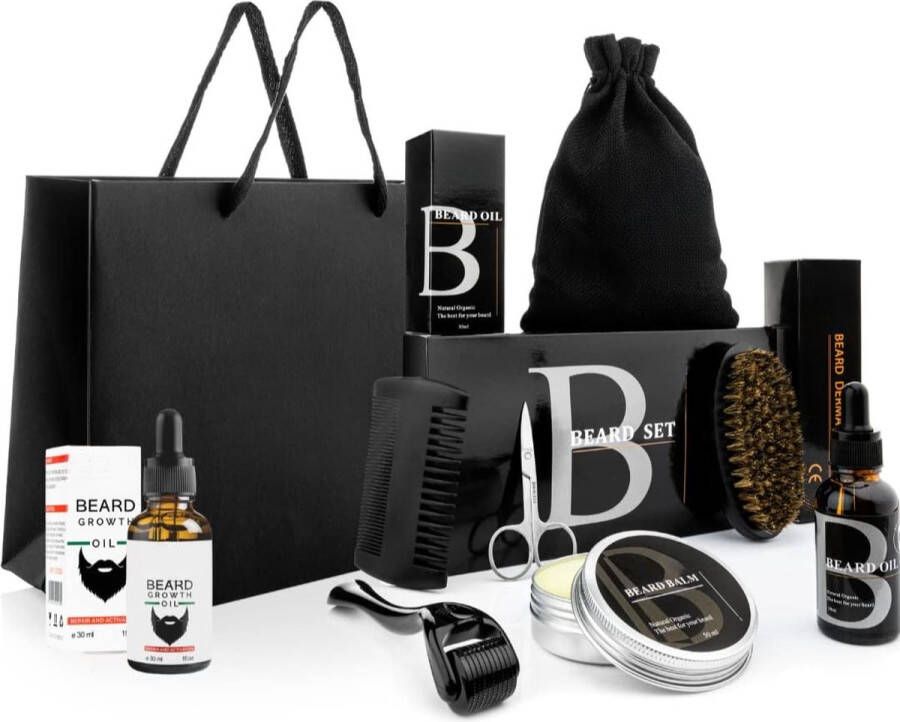 Equivera Baardgroei Kit Baardroller Baardgroei Olie Dermaroller Baardgroei Stimuleren