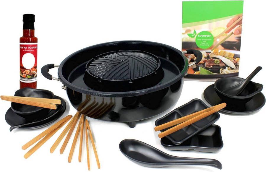 Equivera Hot Pot Fondueset Elektrische Fonduepan Oosterse Fondue Grill Meerdere Personen