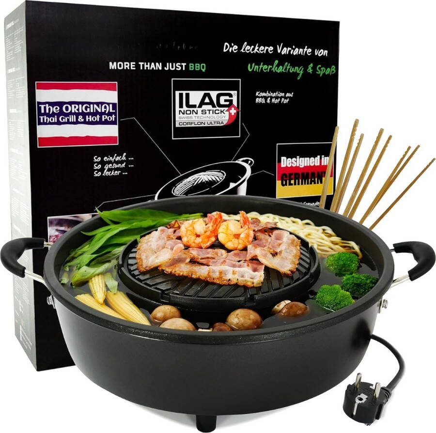 Equivera Hot Pot Fondueset Elektrische Fonduepan Oosterse Fondue Grill Meerdere Personen