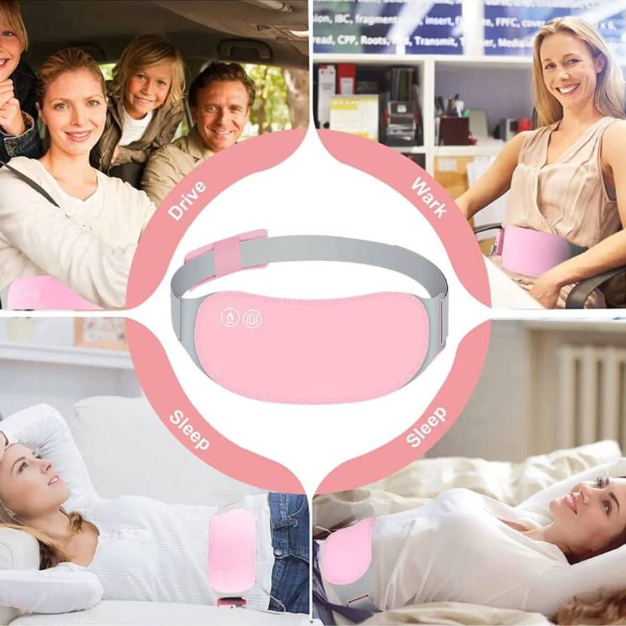 Equivera Menstruatie Warmteband Menstruatie Pijnverlichting Draadloos Massagekussen