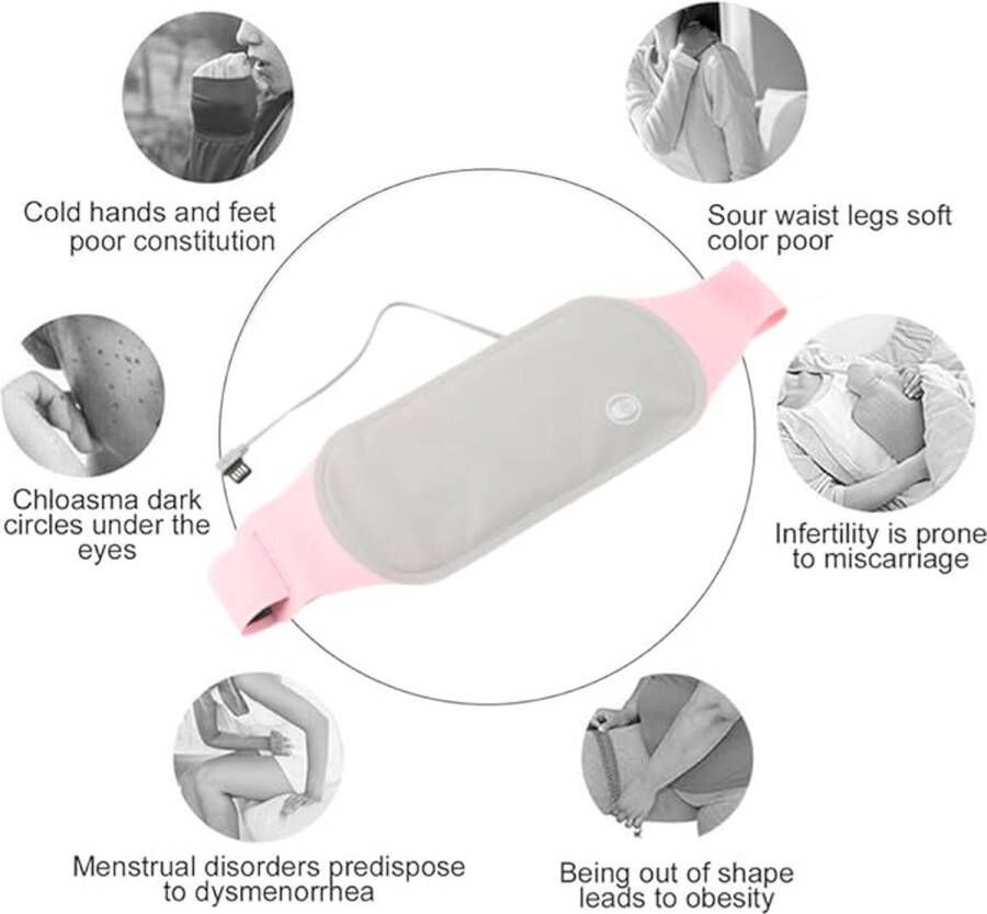 Equivera Menstruatie Warmteband Menstruatie Pijnverlichting Draadloos Massagekussen
