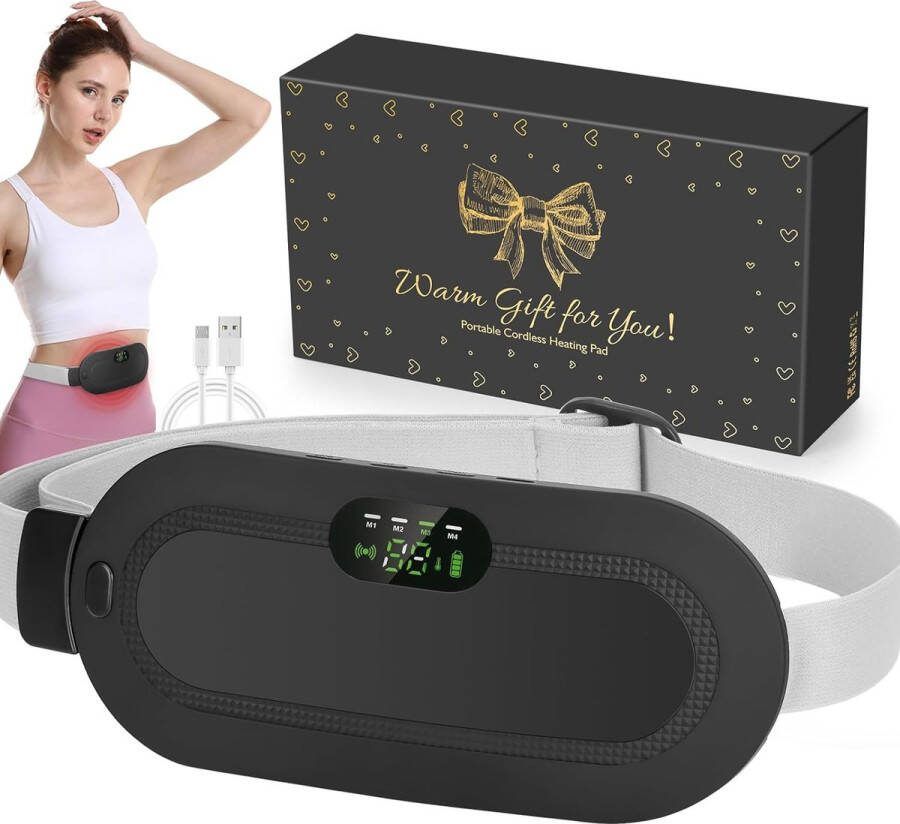 Equivera Menstruatie Warmteband Menstruatie Pijnverlichting Draadloos Massagekussen