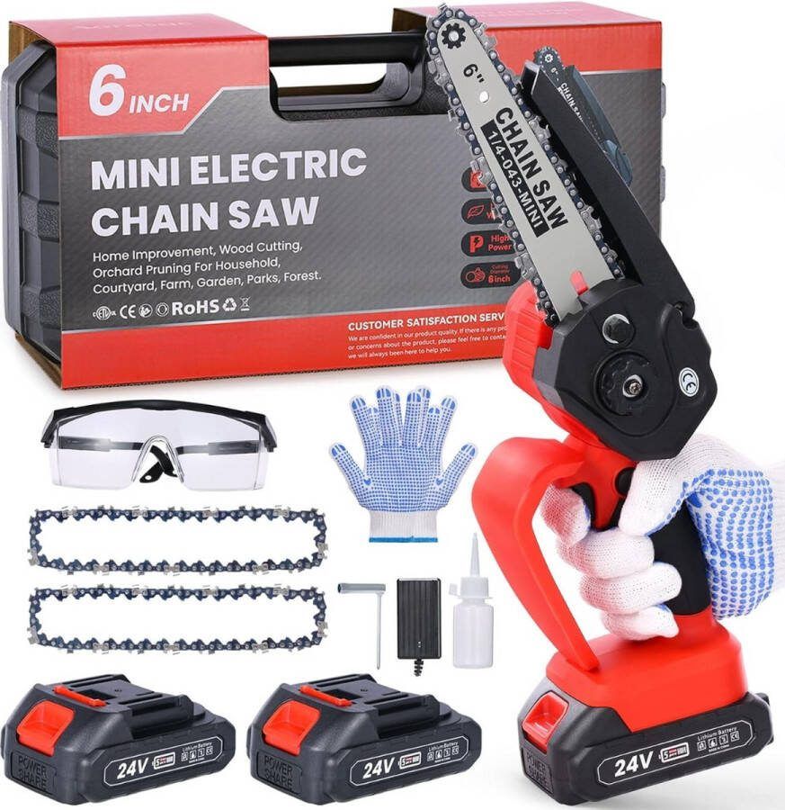 Equivera Mini Kettingzaag Elektrisch Mini Kettingzaag Met Accu Elektrische Snoeischaar Accu Snoeischaar Kettingzaag Accu